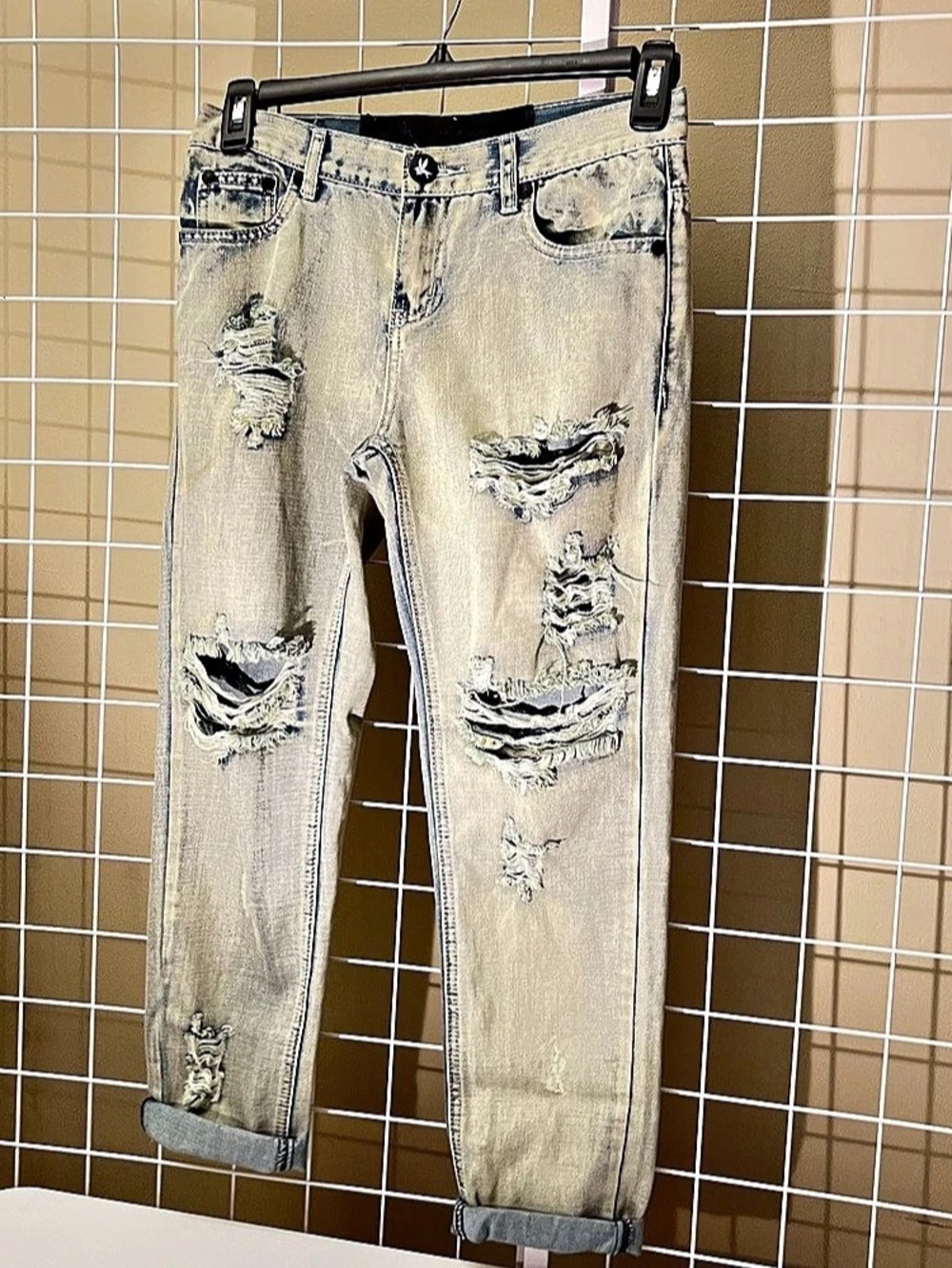 one teaspoon Kingpins Cropped Boyfriend Jeans Blue Waist 25